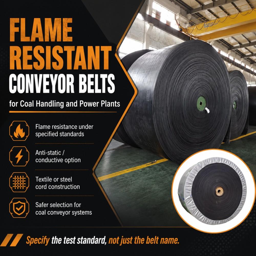 Flame Resistant Conveyor Belts for Coal Handling and Power Plants