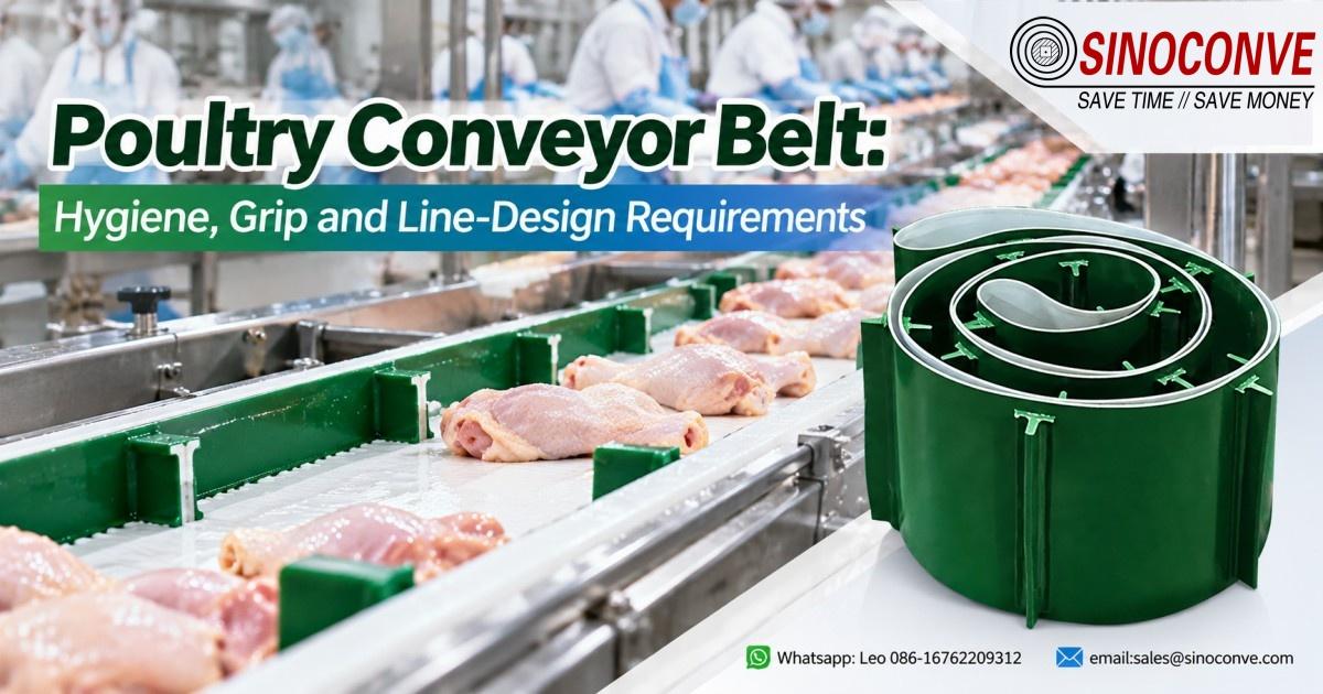 Poultry Conveyor Belt: Hygiene, Grip and Line-Design Requirements